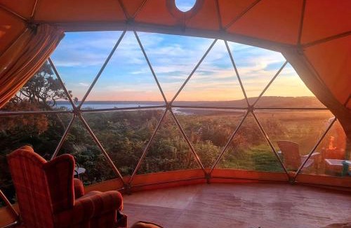 Llanybri House | Geodome Glamping with sea views near Pendine