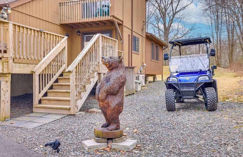Locust Lake Village House | Golf Cart & Game Room: 'Bear Den' Pocono Lake Home