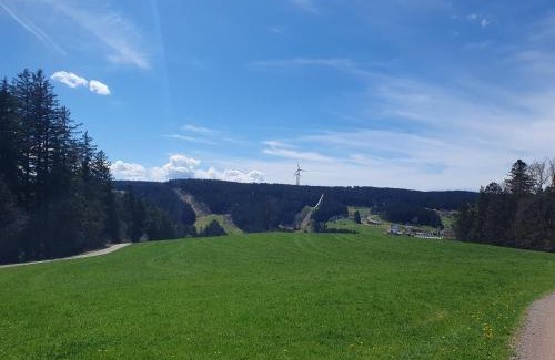 Schonach im Schwarzwald Bed & Breakfast | Haus Schanzenblick Gästezimmer 7 mit Bad und Terrasse