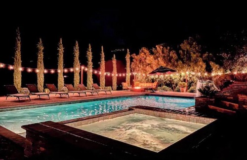Fallbrook House | Heated Pool 40' Waterslide, Spa, Sauna, 5Beds 5Baths
