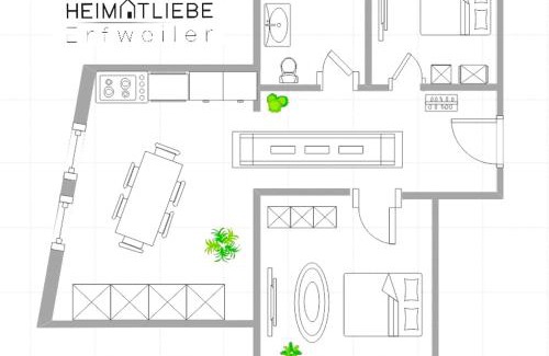 Erfweiler Apartment | Heimatliebe Erfweiler Wohnung DREI