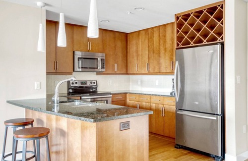 Cherry Creek Apartment | Hip Cherry Creek 2BR w/ Gym & Theater, near Pulaski Park, by Blueground