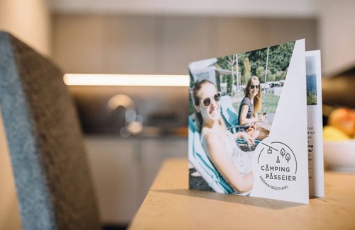 Saltusio Apartment | Holiday Apartment 'Camping Passeier Enzian' with Sauna, Mountain View, Garden & Wi-Fi