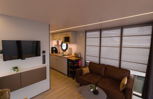 Wendtorf Boat Rental | Houseboat Fjord Luna with bio-sauna and roof terrace in Wendtorf