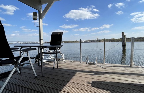 Luebeck Boat Rental | Houseboat Janne Lübeck Including canoe, SUP and WLAN 50 MBit s Flat