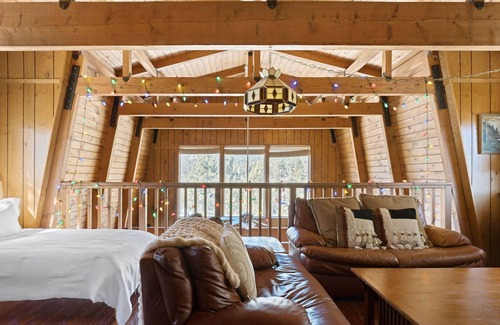 Whispering Forest Cabin | HUGE 3-story modified A-frame w/deck, forest views, hot tub, 10 mins from slopes
