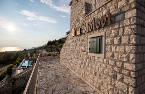 Slivno Villa | Imposing stone vila magical sea view private tennis court wine cellar pool