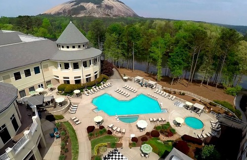 Stone Mountain Hotel | In the Heart of Stone Mountain Park! Lakeview Unit, Onsite Pool, Parking!