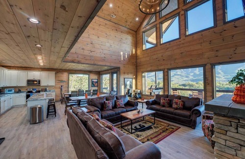 Pittman Center Cabin | Incredible Mountain Views, 5 King Suites w/balconies, 3 fire pits, hot tubs