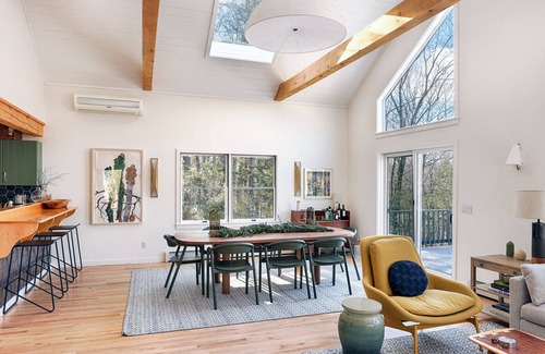 Mount Tremper House | Interior designed chalet in the Catskill Mountains; wraparound deck, scenic...