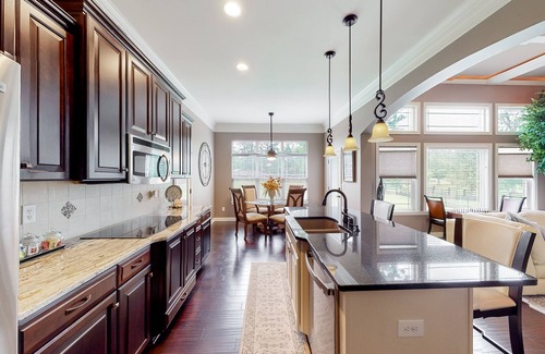 Sellersburg House | Inviting home with pool table, firepit, central AC, full kitchen, & W/D