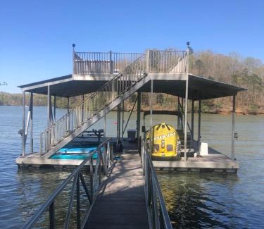 Dawsonville Ski Chalet | Lake views galore from balconies right on the lake and drought-proof deep water