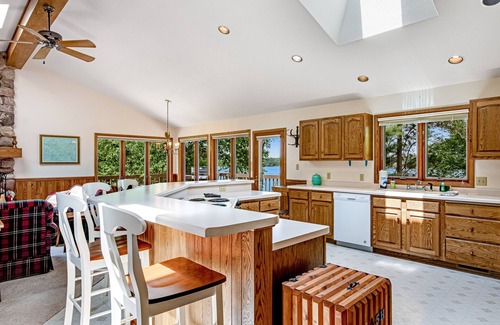 Manitowish Waters House | Lakefront, Dog-Friendly Home with Lake View, Dock, Central AC, & Wood Fireplace