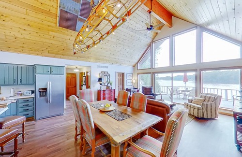 Paw Paw House | Lakefront home with spacious decks, lake views, hot tub, gas grill, & W/D