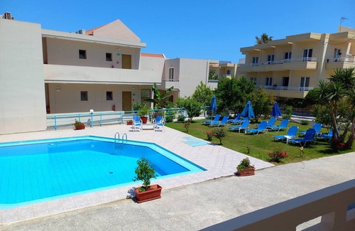 Agia Apartment | Litinas Aprt with balcony in front of the pool
