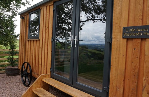 Llanfyllin House | Little Acorn - 5* Cyfie Farm, Luxury Shepherds Hut /Lodge with private hot tub.