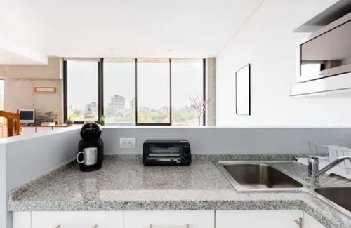 Escandon Condo | Loft in fifth floor with great views to green and the city and a roof garden too