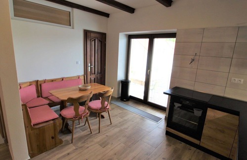 Zupanovice Apartment | Lovely apartment for 9 people with WIFI, pool, TV, patio, pets allowed and parking