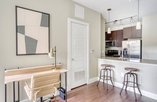 Mueller Apartment | Luxe Mueller Studio w/Pool, W/D & Gym, nr park, by Blueground