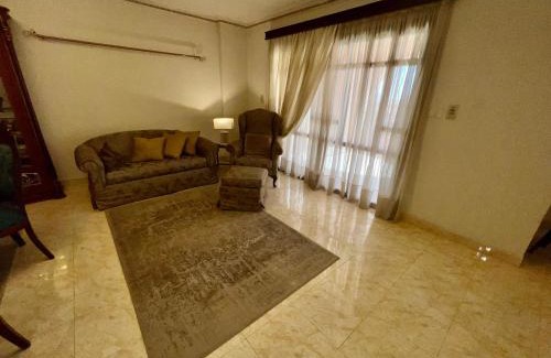 Al Rehab Apartment | Luxurious 3 BR Rustic Apartment Overlooking Huge Garden - For Families and Couples