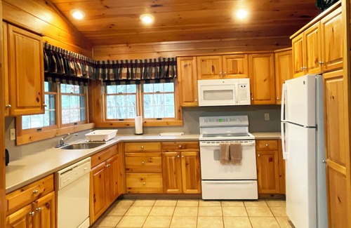 Reeders Cabin | Luxurious Lake View Log Cabin with Firepit in the Poconos