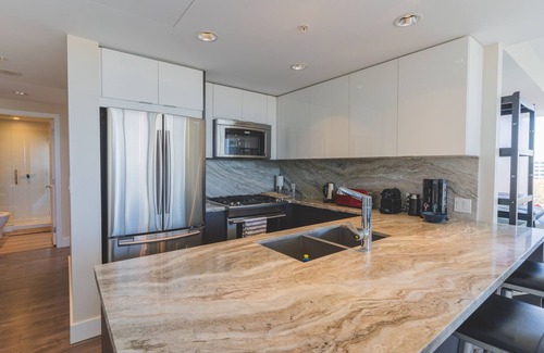 East Village Apartment | Luxury 2-bedroom condo nestled in the vibrant heart of Calgary's East Village.