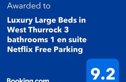 West Thurrock House | Luxury 4 Large Bedrooms West Thurrock Grays 3 bathrooms 1 en suite Netflix Free Parking