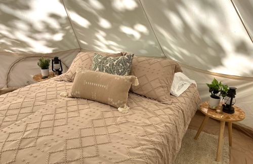 Seawall RV Rental | Luxury Bell Tent steps from Acadia National Park.