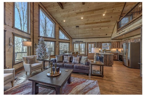 Morganton Cabin | Luxury, Spacious Cabin w/Mtn view, work office, hot-tub, arcades, Weber Grills