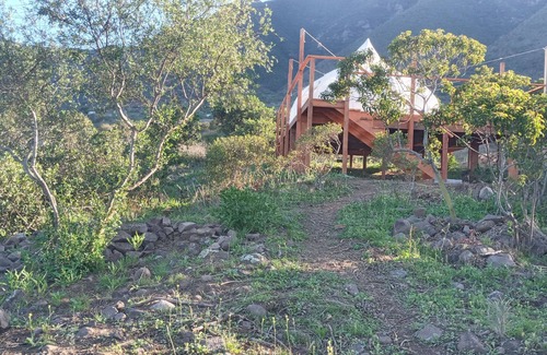 Cabo Punta Banda RV Rental | Luxury Stargazing Glamping, private deck, eco bath. Pets welcome.