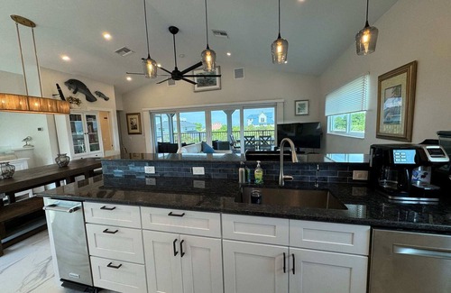 North Captiva House | Manatee Haven: Screened-in Pool, Spa and Elevator! 2 Golf Carts