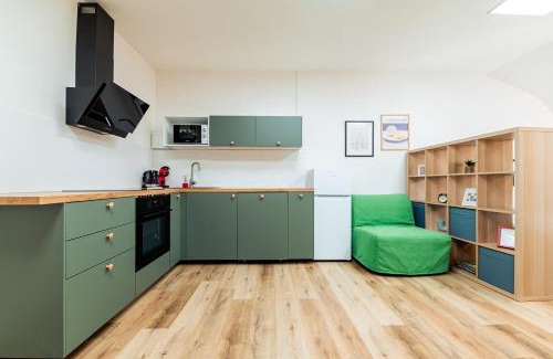 Cemerne Apartment | Modern Colorful Apartment Near Vranov Center