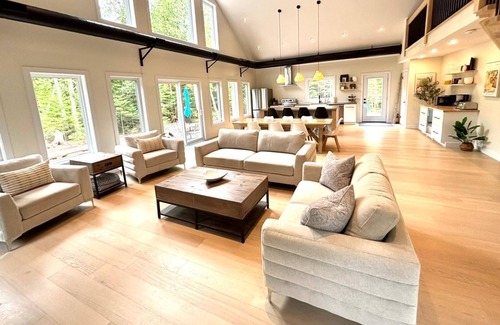Lion's Head House | Modern forest retreat in Stokes Bay! Featuring king beds, cozy bunk rooms, a spacious game loft, firepit, chef’s kitchen, and open-concept living. Perfect for families and groups—close to Bruce Peninsula hiking, beaches, and dark sky stargazing.