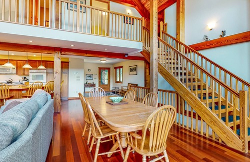 Ludlow House | Mountain-view house with hot tub, AC & amazing views, near Okemo Resort & skiing