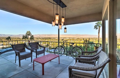 Araby Apartment | Mtn-View Balcony and Pool Access Palm Springs Gem