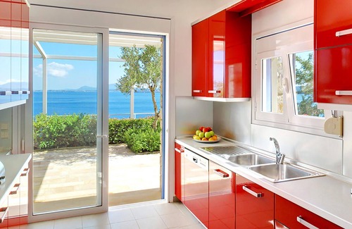 Pirgi Villa | My Rental Homes - Red Villa with infinity swimming pool with jacuzzi and sea view