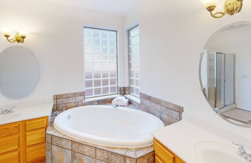 Ponderosa Trails House | New remodeled forested 2-story home with large patio, W/D, fireplace, grill