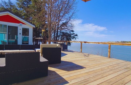 Steele Creek Cabin | New Waterfront Cabin on the Large Sundeck #24