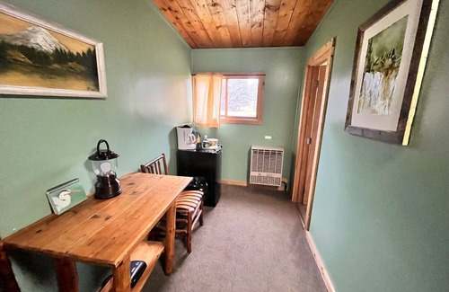 Cooke City-Silver Gate Apartment | Newly Remodeled Motel Room with 1 Queen Bed, Bathroom with shower. Mini Fridge, Coffee Maker. Situated close to the General Store in Silver Gate, MT