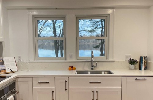 Arlington House | Newly renovated Waterfront Lake House - private beach - minutes from T to Boston