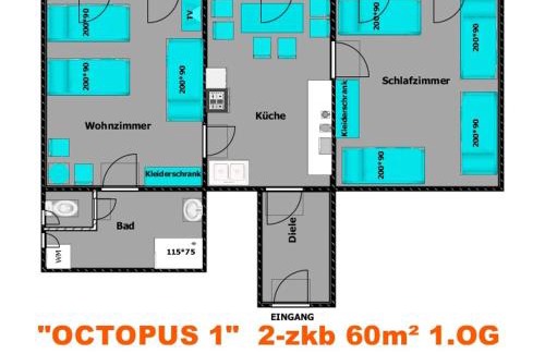Hofgeismar Apartment | OCTOPUS-1 Monteurwohnung in Zentrum! 2-zkb in 1og