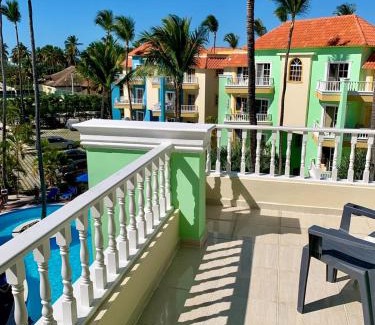 El Cortecito Apartment | Palm Suites E-6-two-level apartment with a view of the pool