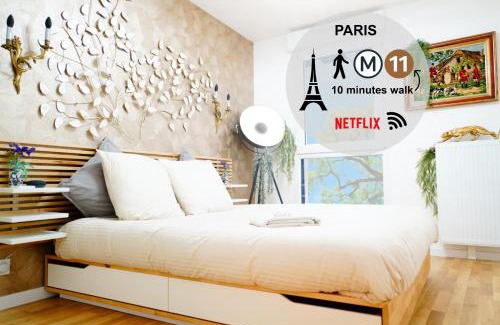 Bagnolet Apartment | Paris I 77m Cosy luxe I Near by subway 11 & airport