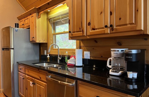 Black Bear Falls Cabin | Pet friendly! Hot tub, Pool, King Beds, Pool table. Only 3 miles to downtown GB!