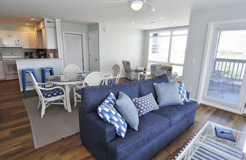 Ocracoke Condo | Pirate's Quay 2 North: Enjoy watching the ferries in Silver Lake Harbor