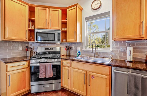 Ponderosa Trails House | Polished Mountain Home with Fireplaces, Decks, WiFi & Forest View - 2 Dogs OK