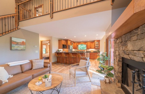 Marble House | Private Mountain home with pond & fire pit