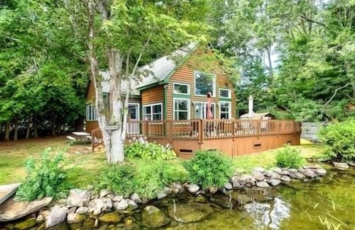 Winthrop Ski Chalet | Private waterfront with stunning views, wrap around deck, and a dock for boating