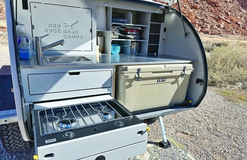 Moab House | Red Rock Base Camps Teardrop Trailer #4. Take your hotel room outside!
