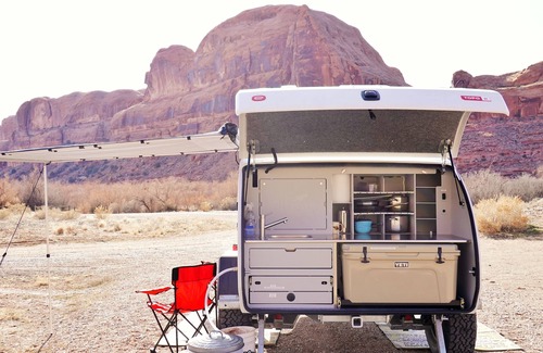 Moab House | Red Rock Base Camps Teardrop Trailer #3. Take your hotel room outside!
